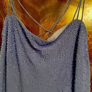 Prom dress, blue, beaded